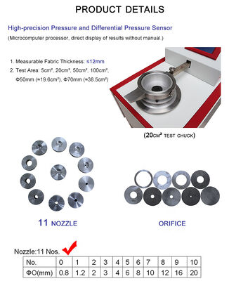 Liyi 실험실 섬유 디지털 직물 공기 투과성 테스터
